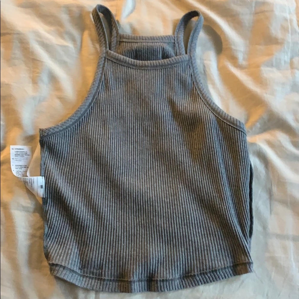 High neck cropped tank